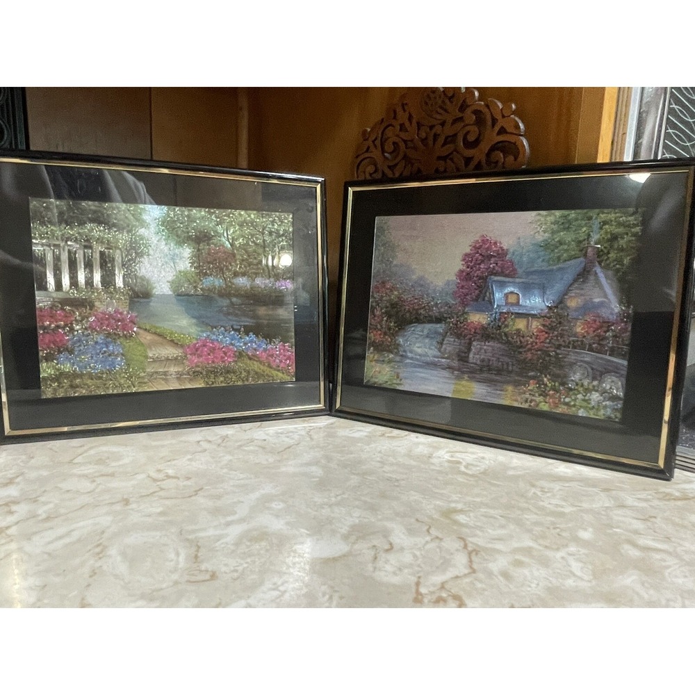 Luxe Metal Art In Frame - Two Framed Pieces Both Of Same Artist Composition